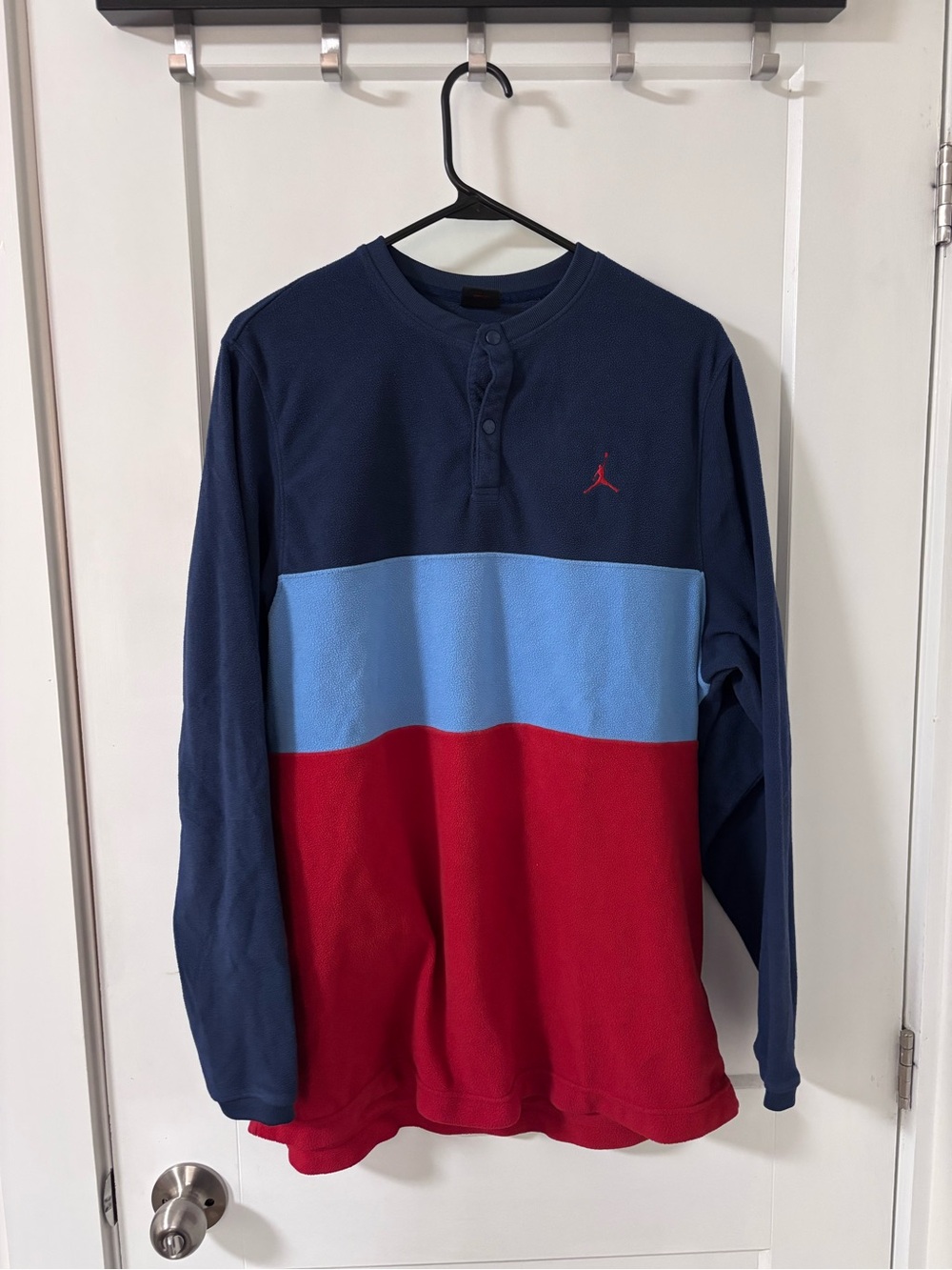 Jordan Navy Fleece Henley with White Jumpman